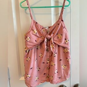 Pink Abercrombie Kids Spaghetti Strap Blouse